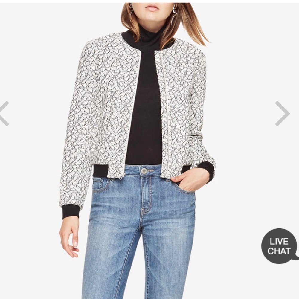 BCBG Max Azria Lace Bomber Jacket